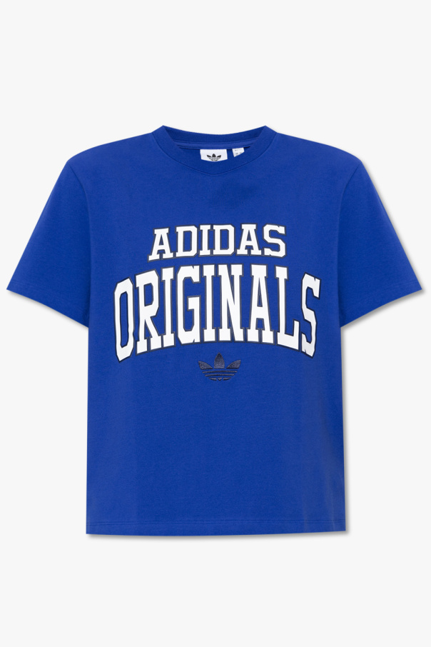 Blue T shirt with logo adidas FLUX Originals SchaferandweinerShops Sweden adidas FLUX x wales bonner v neck t shirt item